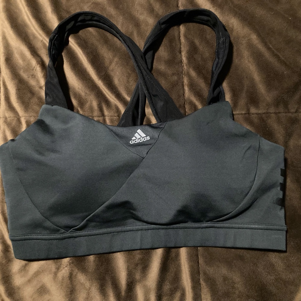 Adidas Women's Black Sports Bra. Size large